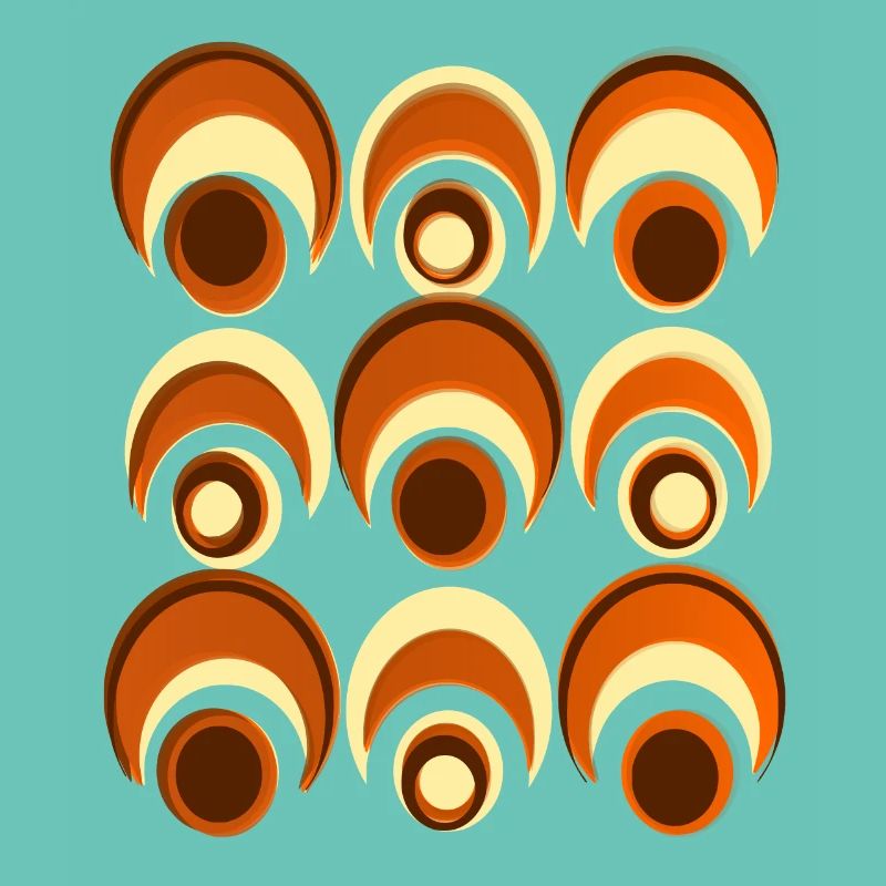 60s 70s Retro Pattern Circle Style Pattern