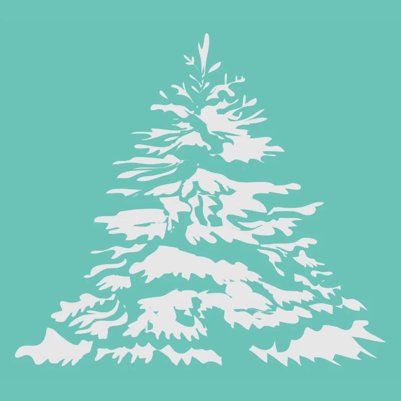 schneebedeckter Christbaum oder Tannenbaum