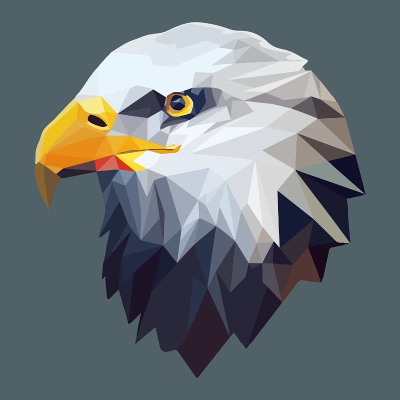 Stylized, geometric eagle