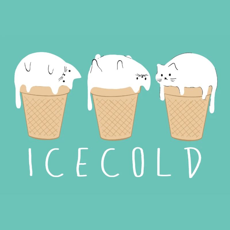 Glace Glacée Chat Drôle de Chat Bébé Glace