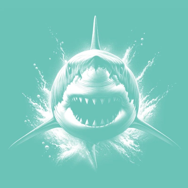 Requin cool avec des éclaboussures d’eau