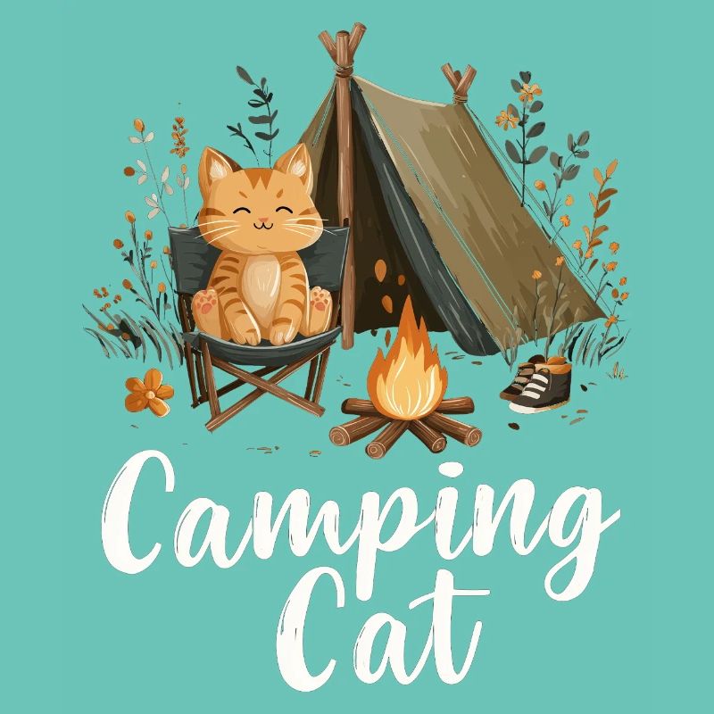 Camping Katze Spruch Camping Cat Camper Geschenk
