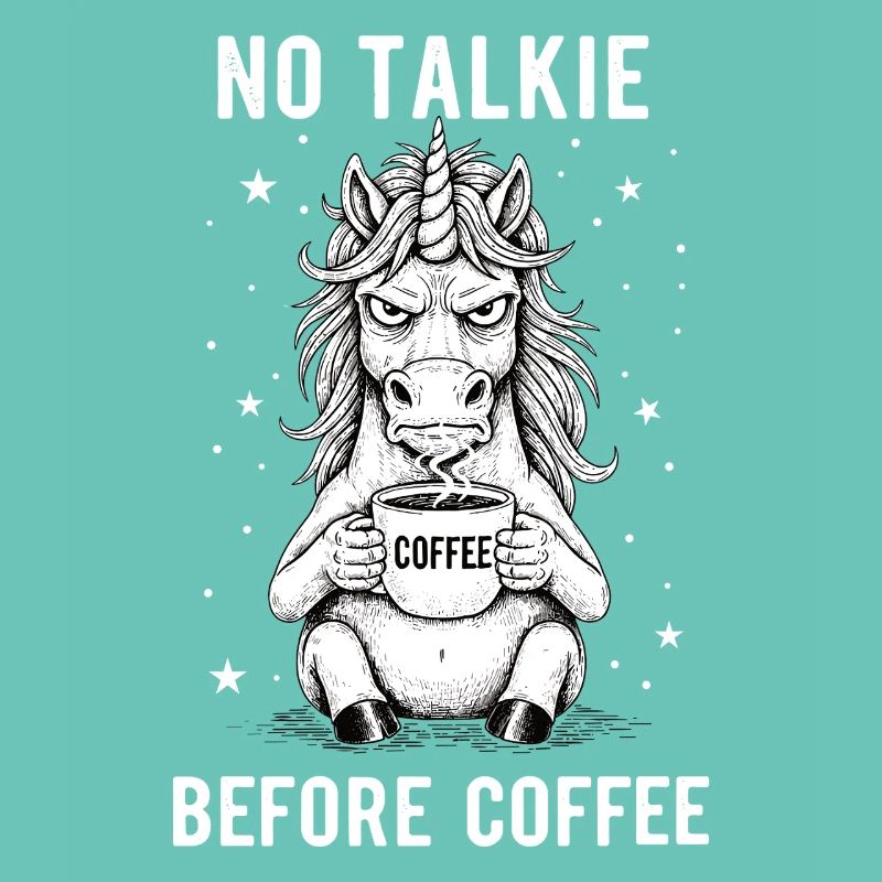 Pas de conversation devant une licorne amoureuse du café