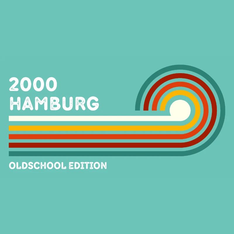 Amburgo Retro Shirt 2000 Codice postale Souvenir Codice postale
