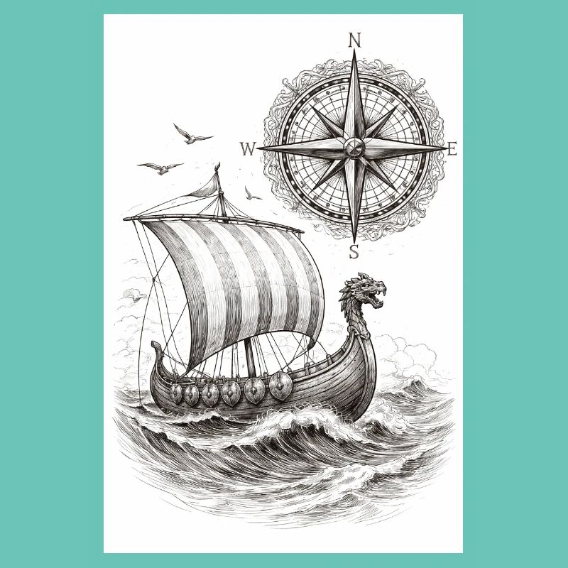 Compass Viking Sailing Ship