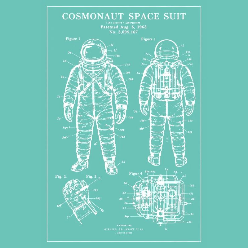 Plan de la combinaison spatiale du cosmonaute