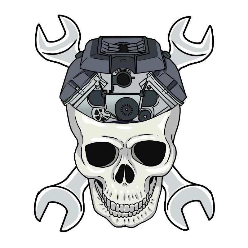 Car Mechanic Mechanic Machine Skull