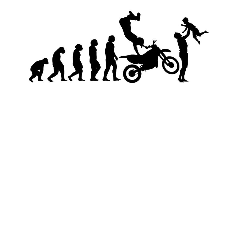 Biker Evolution Dad Motorcyclist Motorcycle Cross