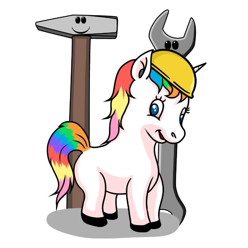 Construction site unicorn tool safety helmet build KInder