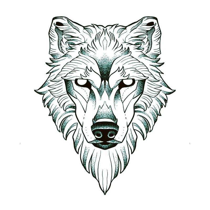 Symmetrisches Wolfs-Dotwork