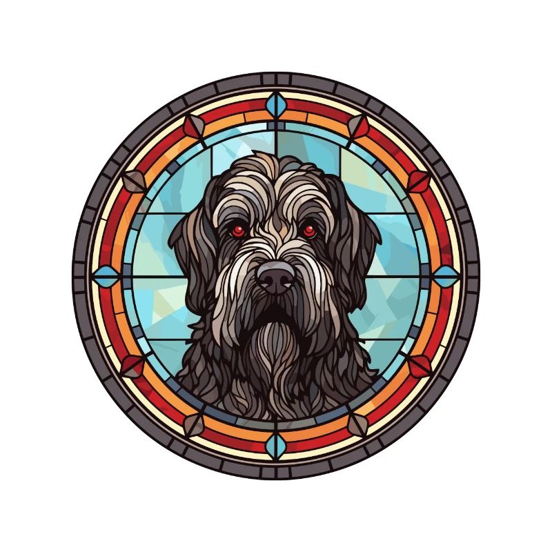 Schwarz Russischer Terrier Hunderasse Buntglas Colo