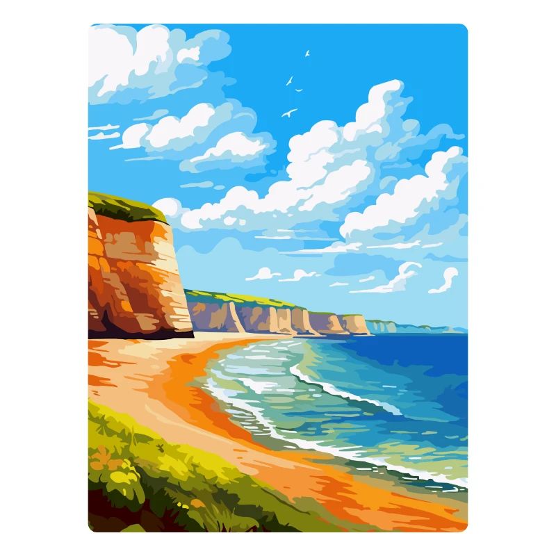 Affiche de voyage vintage Torquay Cliffs Angleterre Royaume-Uni
