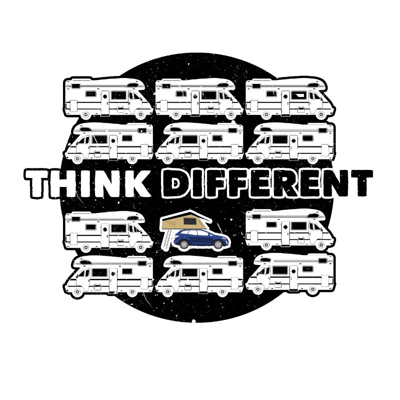 "Think Different" Dachzelt Camper Geschenkidee