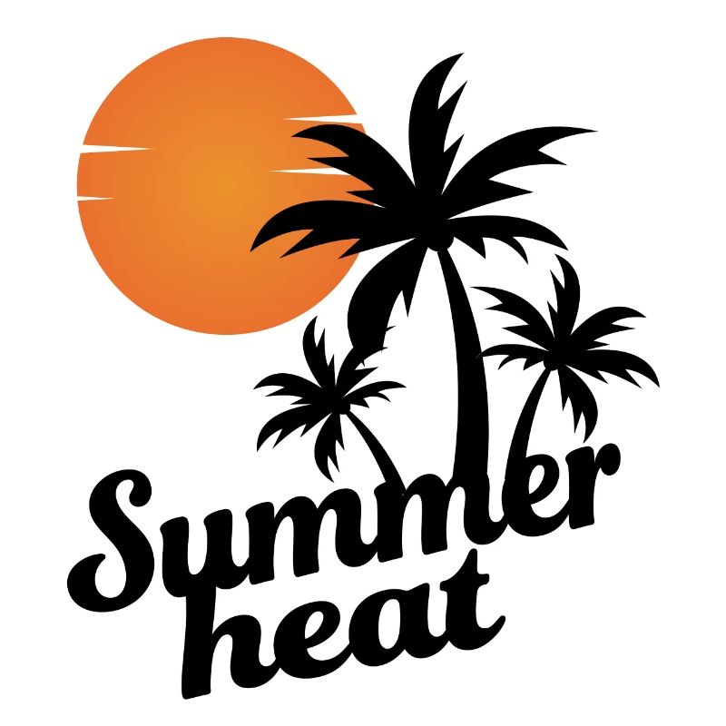 Hot summer under palm trees