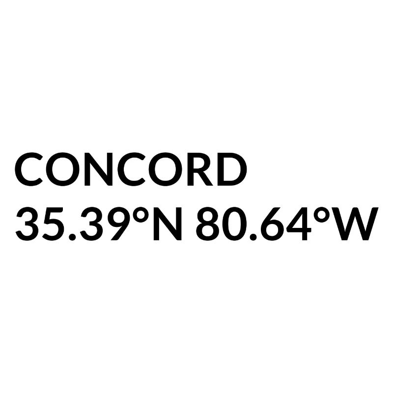 Concord, North Carolina, USA Coordinates
