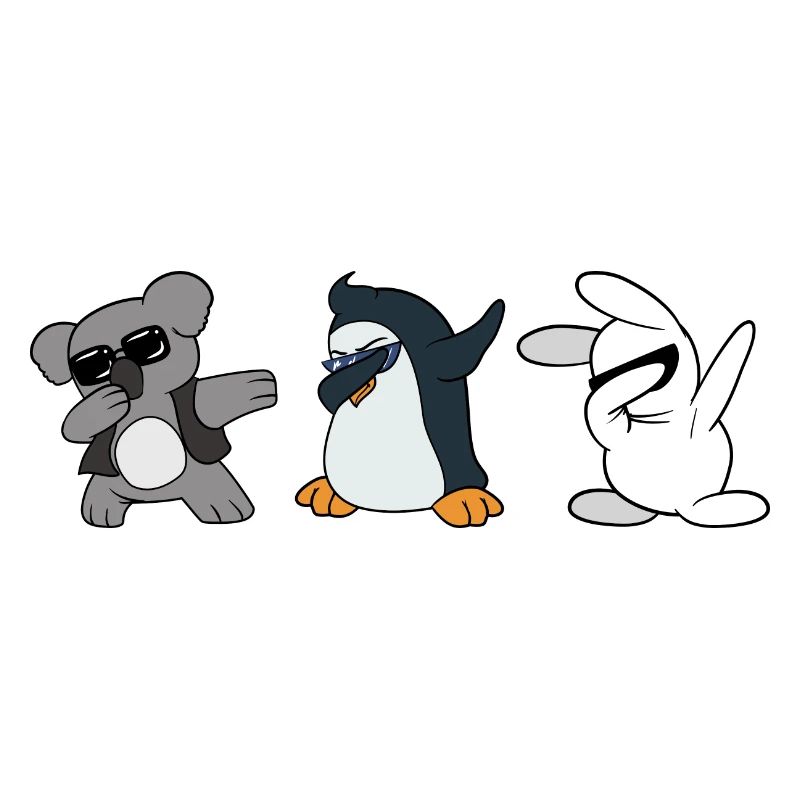 Dabbing Dab Koala Bear Penguin Rabbit Bunny