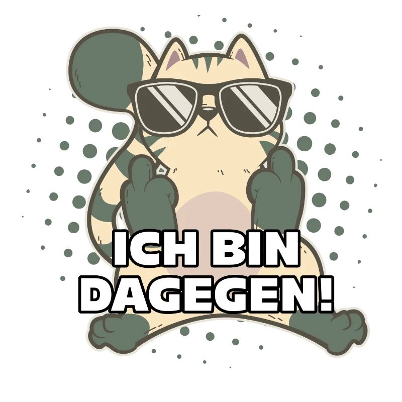 Katze Mittelfinger Katzen ICH BIN DAGEGEN