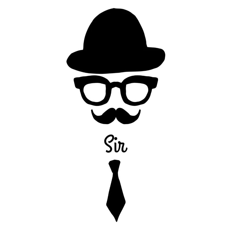 Sir with beard, glasses, hat and tie
