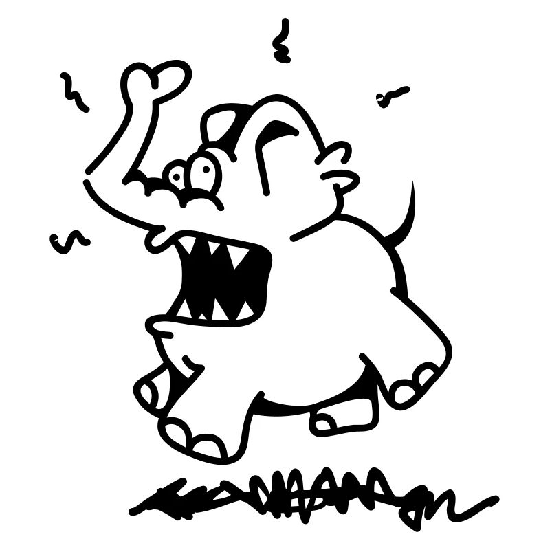 Wütender Elefant trampelt und springt