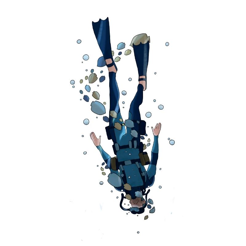 Diver underwater diving hobby scuba gift