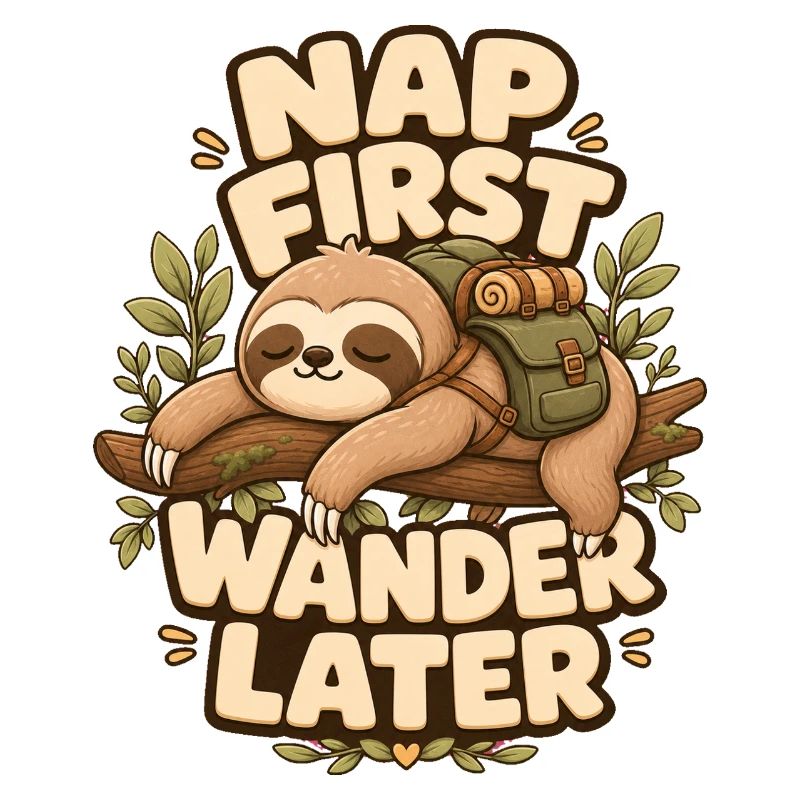 Nap First Wander Later Sloth