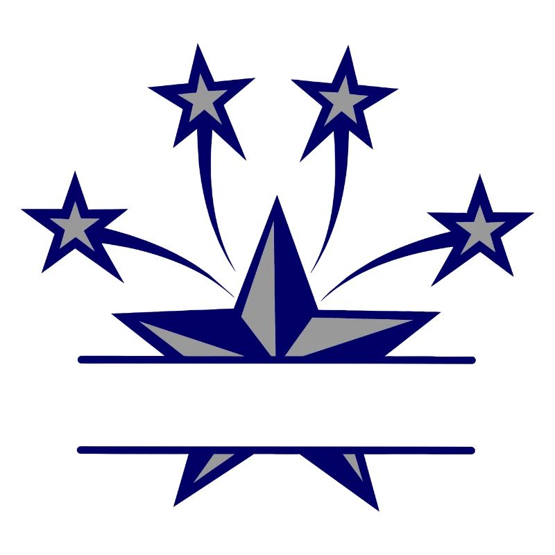 Star dark blue and grey with bar between them