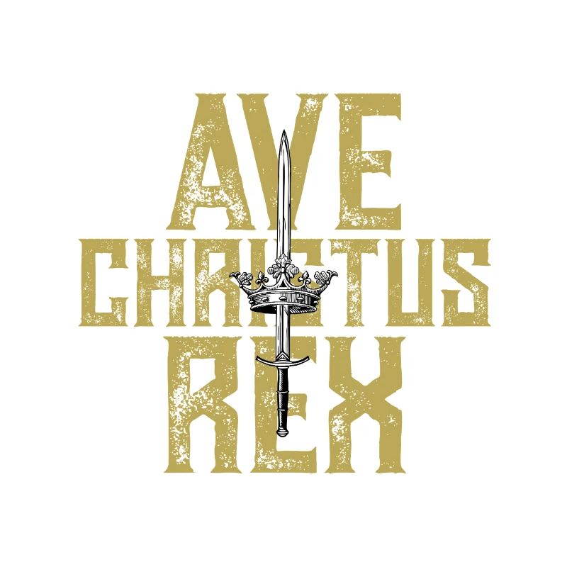 Ave Christus Rex Krone ein Schwert