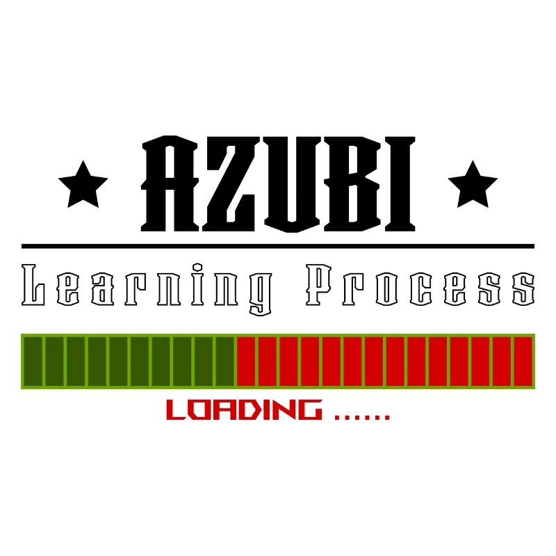 AZUBI learning process loading white tshirt