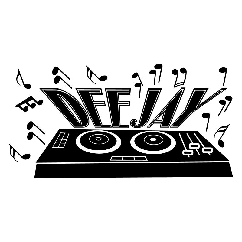 Deejay with turntable and tones