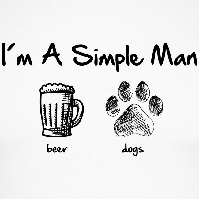 simple man dogs beer - Männer Baseballshirt langarm