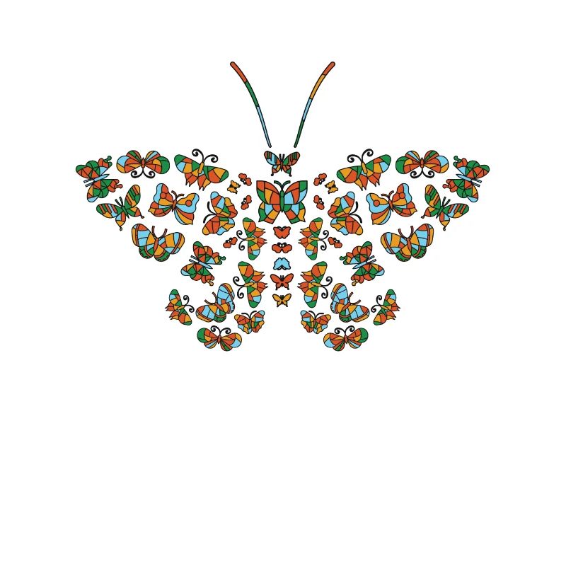 Papillon céleste de vitrail mystique