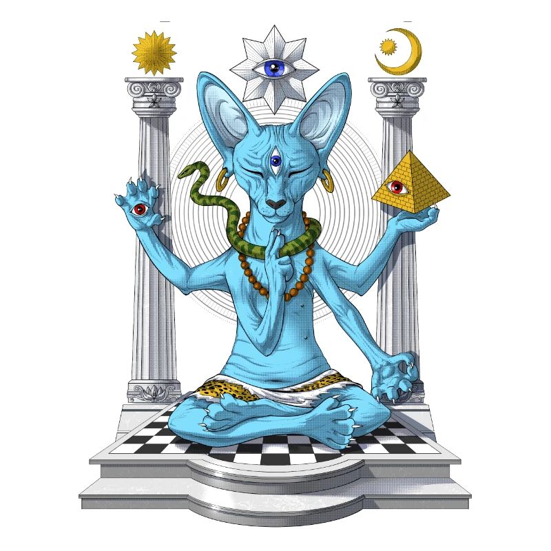 Sphynx Cat Psychedelic Shiva