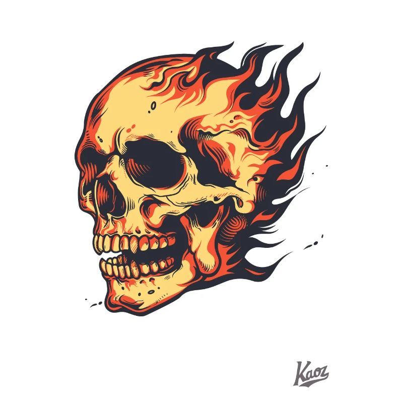 Burning skull