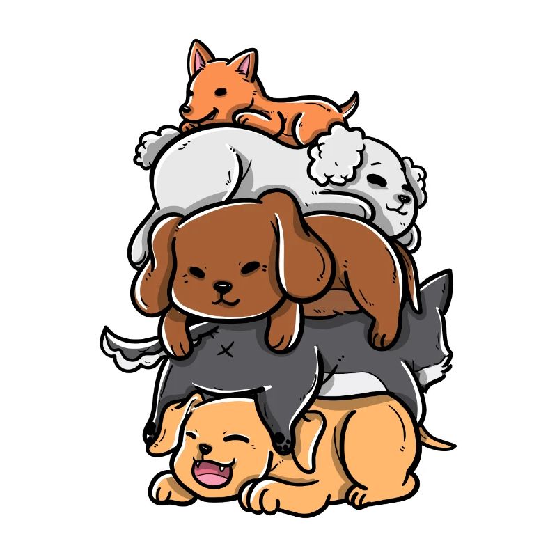 Sleeping Dogs Stack Anime Kawaii Puppy