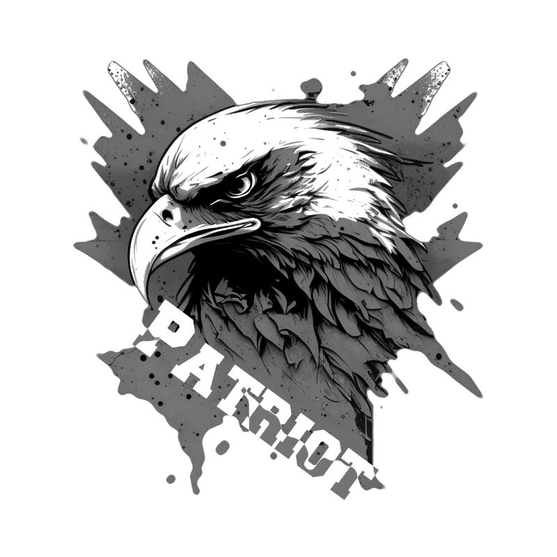 Patriotic eagle with lettering