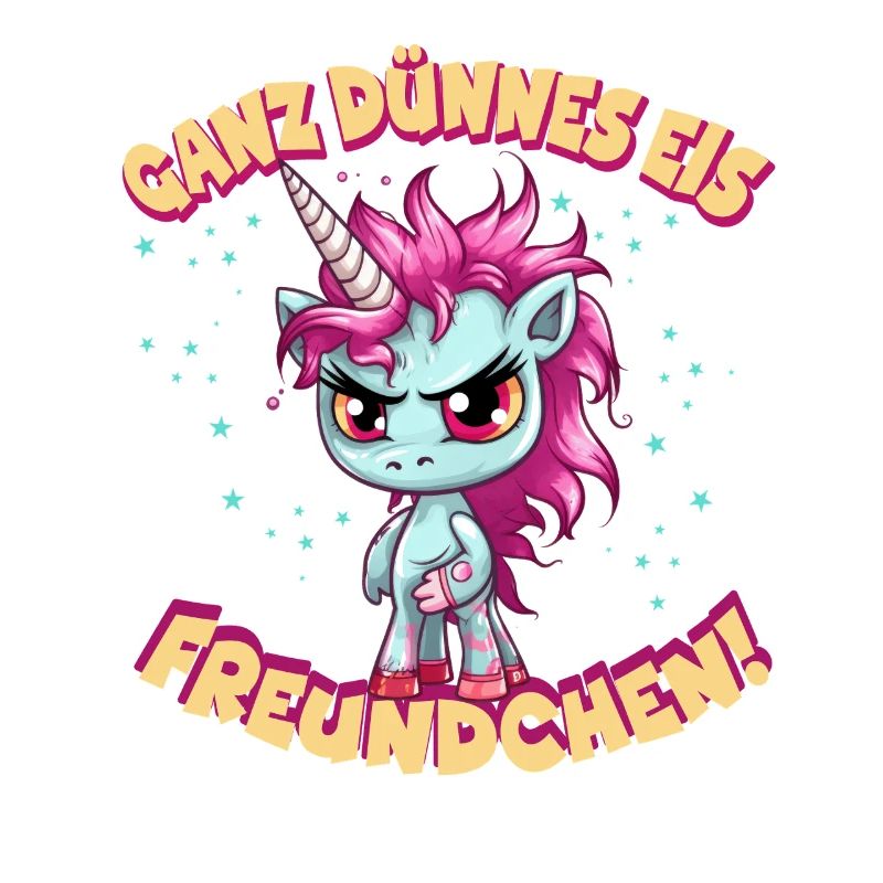 Wütendes Einhorn mit pinker Mähne