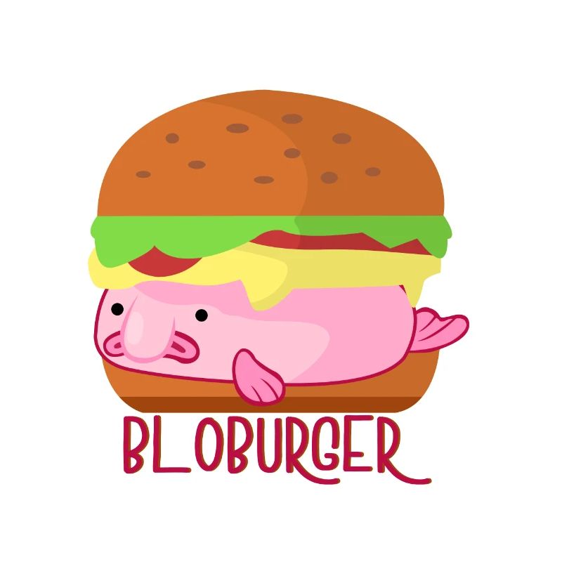 Rosa Blobfisch als Burger