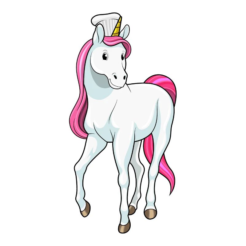 Unicorn as a chef with a chef's hat