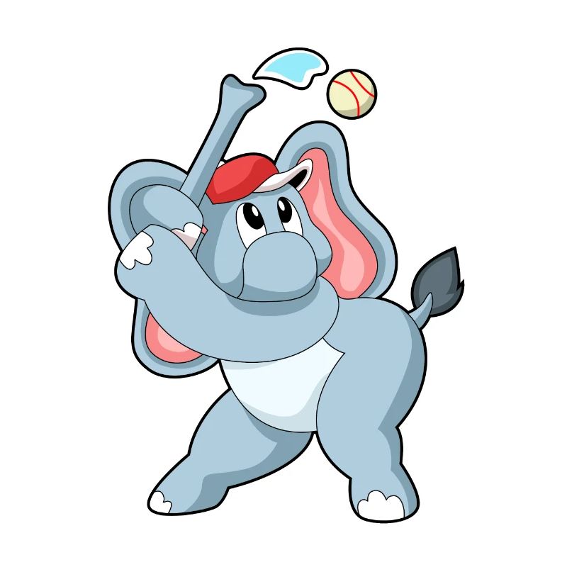 Elephant playing baseball