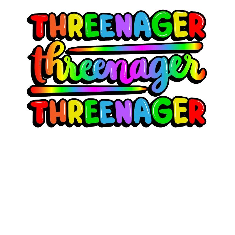 Threenager Kid 3rd Birthday Rainbow Spectrum