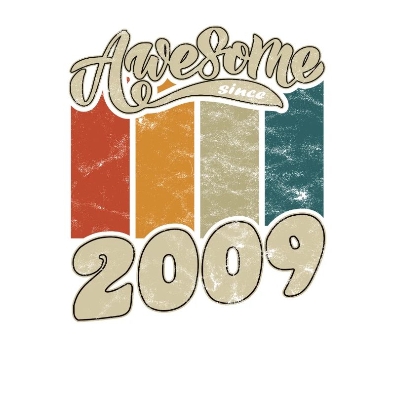 2009 Geburtstag Awesome since Retro