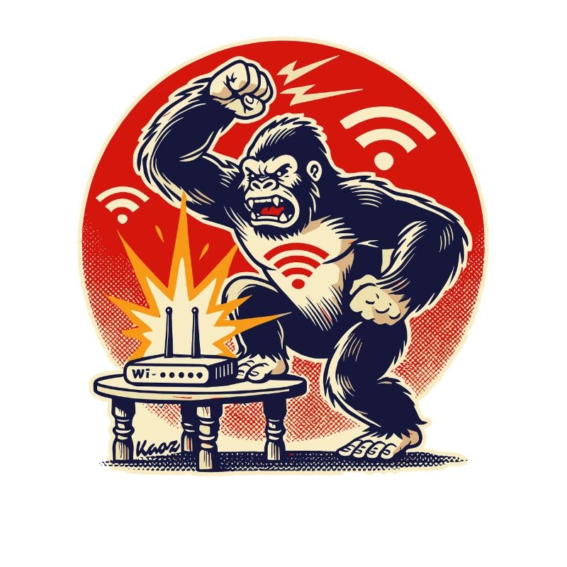 Une mode agressive comme un singe ! Wi-Fi Rage Gorilla