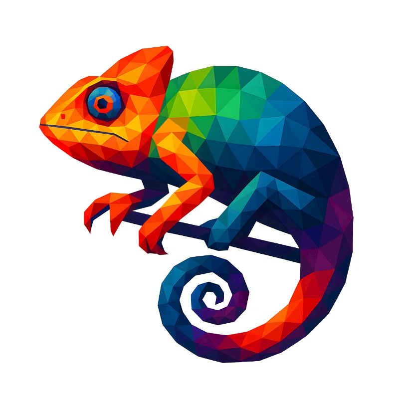 WPAP Style Animals - Chameleon