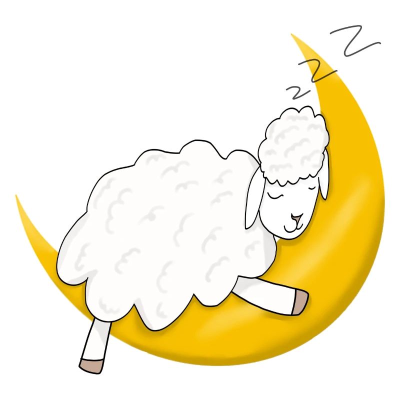 Sheep sleeping on moon