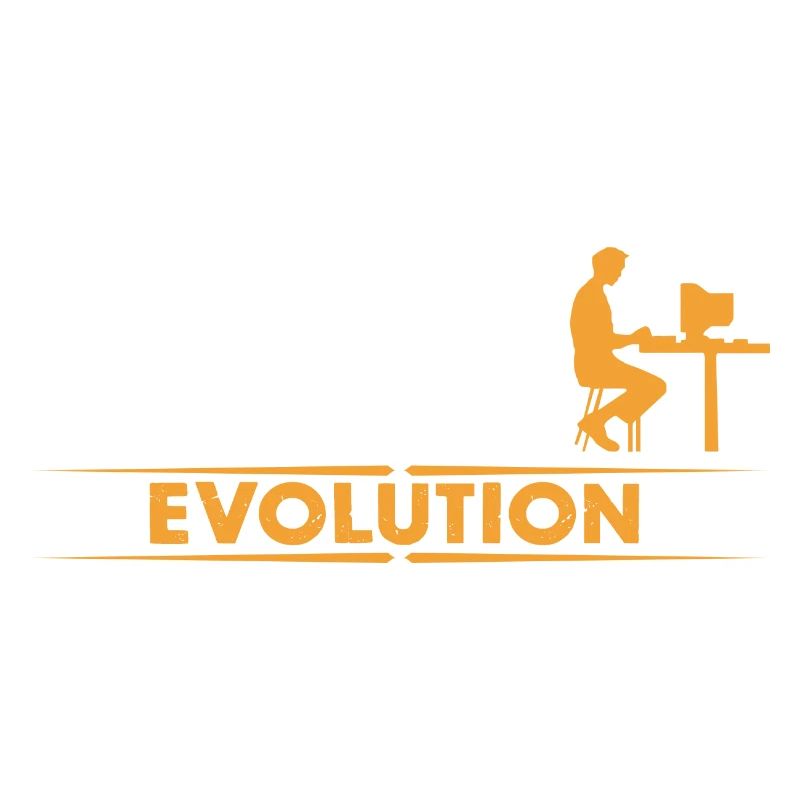 Computer Nerd Evolution - orange/weiss