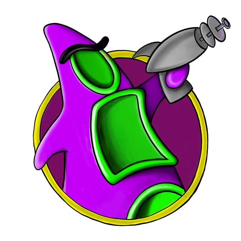 Alien pourpre avec tentacule