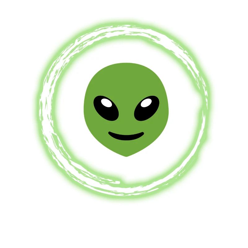 Neon Glow Alien T-Shirt Half Moon Glowing Effect