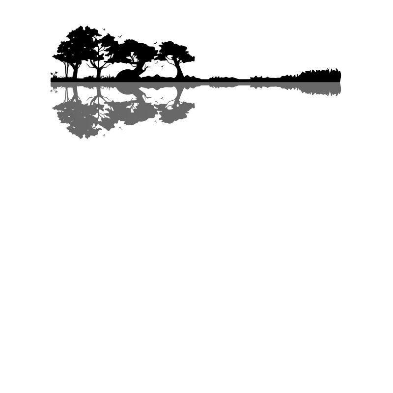 Guitar Lake Shadow Elefant Moonlight Geschenkidee