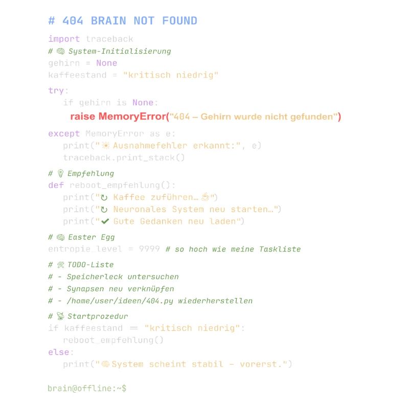 404 Cerveau introuvable Code Python