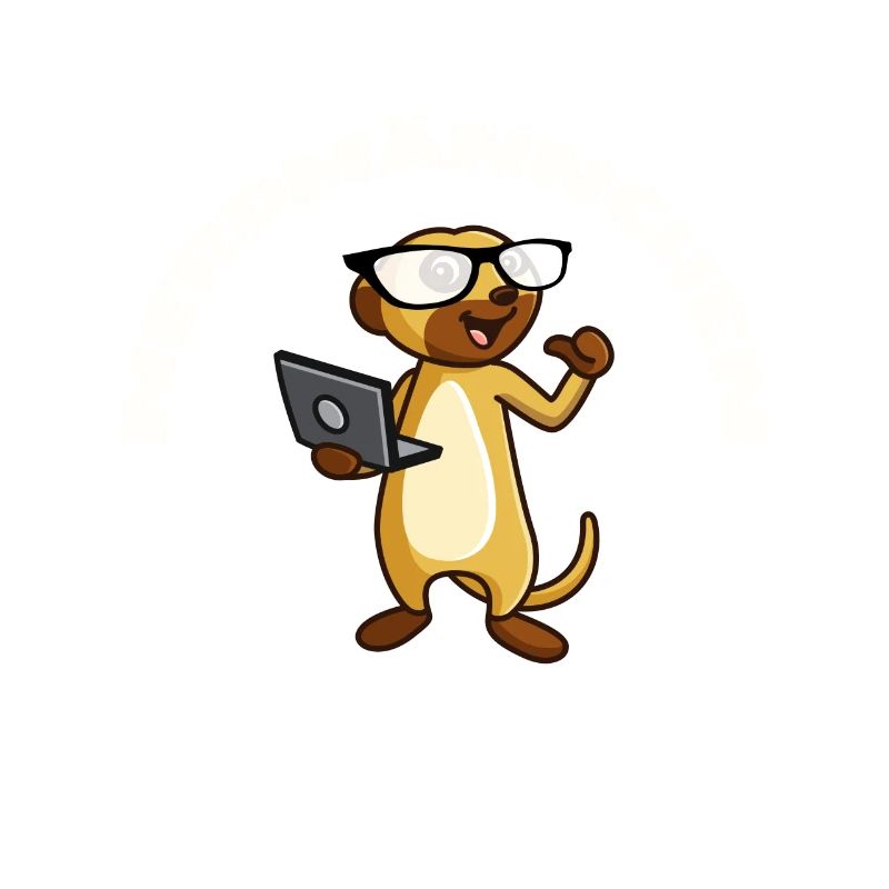 Nerd Erdmännchen mit Brille und Notebook Geschenk